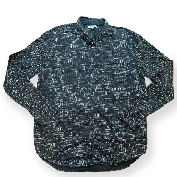 William Rast Other - WILLIAM RAST Dotted Print Button Up Classic Fit Shirt Black Relaxed XXL Kidcore